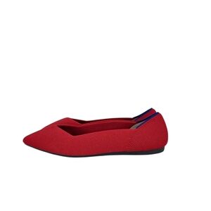Rothy's "The Point" Pointed Toe Textile  Red Slip On Flats Shoes Women’s Size 8
